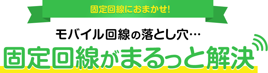 固定回線におまかせ!モバイル回線の落とし穴･･･固定回線がまるっと解決