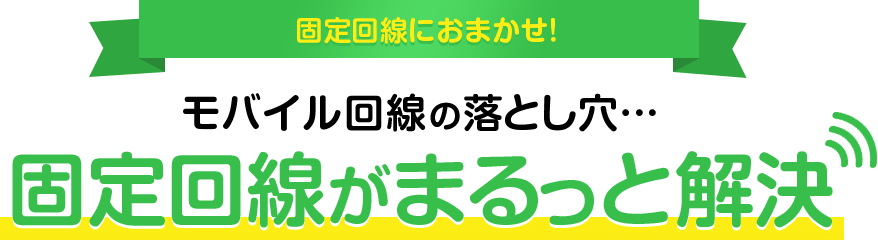 固定回線におまかせ!モバイル回線の落とし穴・・・固定回線がまるっと解決