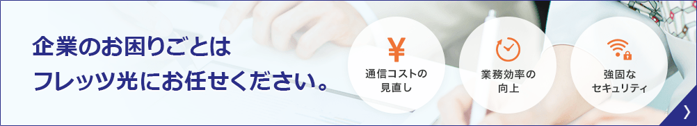 企業のお困りごと、フレッツ光にお任せください。