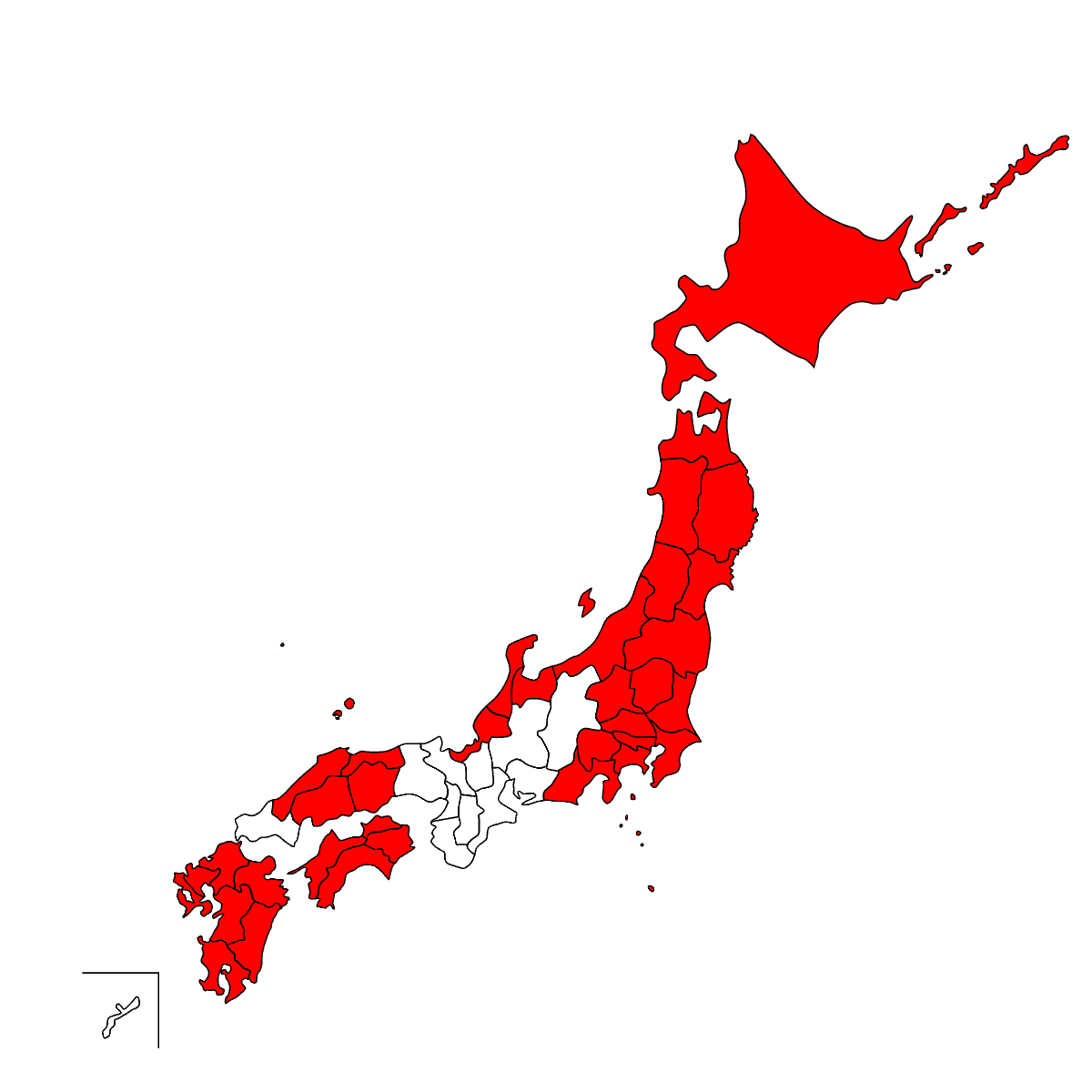 auひかりの対応エリア地図