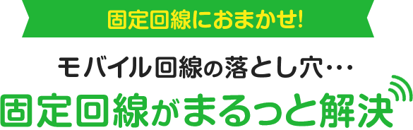 固定回線におまかせ!モバイル回線の落とし穴・・・固定回線がまるっと解決